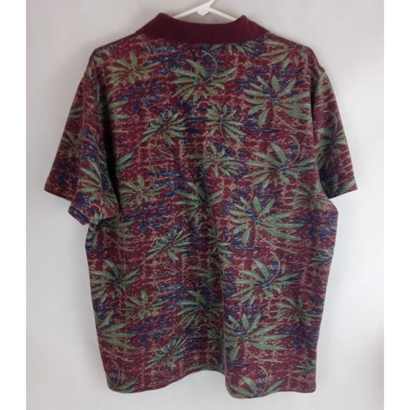 Crossings Polo Shirt With Floral Leafy Design Size Large - Picture 2 of 4
